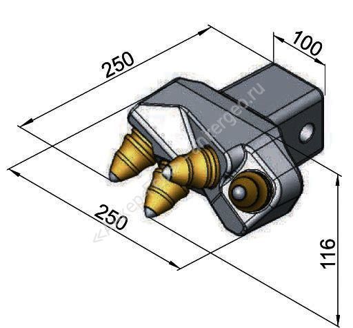 Srdíčko RM-4-250 (100x100 mm 30/38 mm) -výkovek