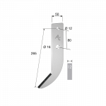 Nůž hrobkovací frézy Avr DPA 0265 se slinutým karbidem